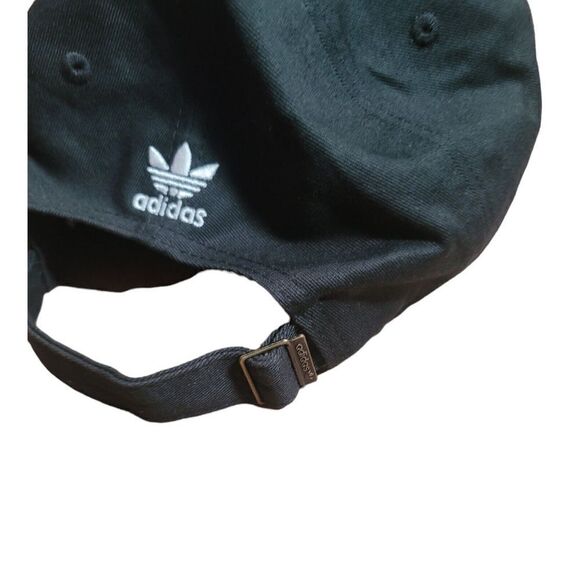 ADIDAS Original Canvas Black Trefoil Logo Adjustable Baseball Dad Hat Cap - Picture 4 of 6